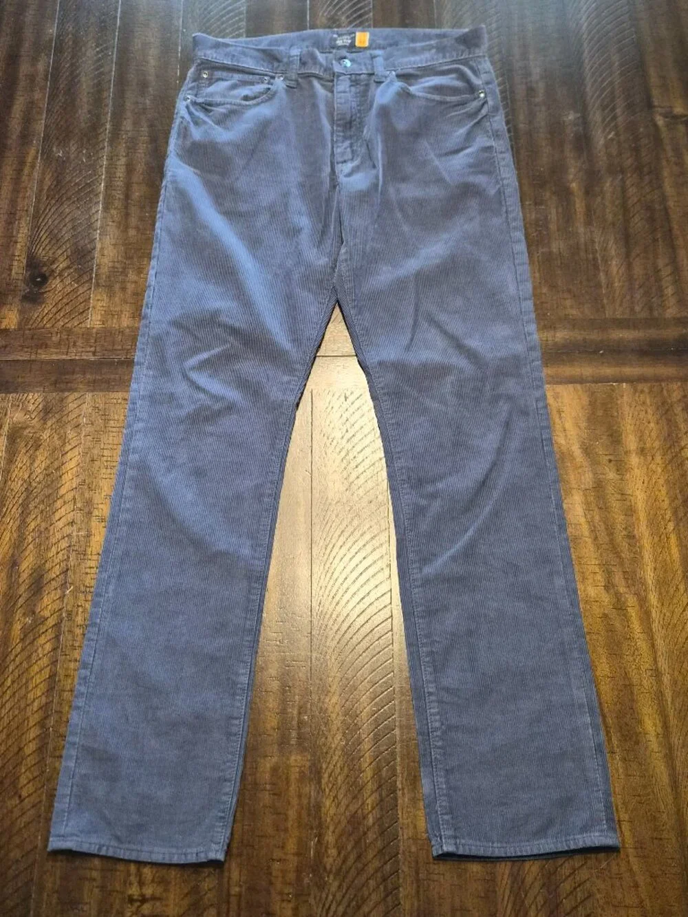 J Crew 484 Corduroy Pants Mens 31x32 Blue Slim Cotton Stretch Casual G487